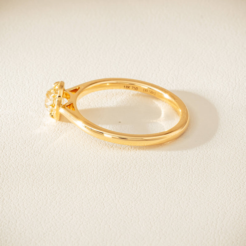 18ct Yellow Gold .50ct Reclaimed Old-Cut Diamond Dawn Ring - Ring - Walker & Hall