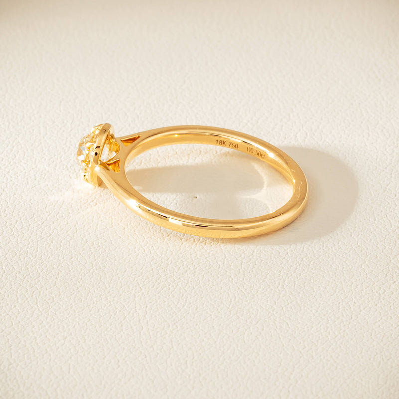 18ct Yellow Gold .50ct Reclaimed Old-Cut Diamond Dawn Ring - Ring - Walker & Hall