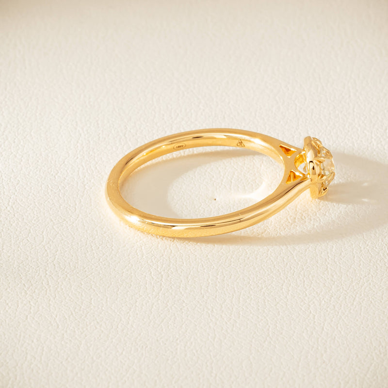 18ct Yellow Gold .50ct Reclaimed Old-Cut Diamond Dawn Ring - Ring - Walker & Hall