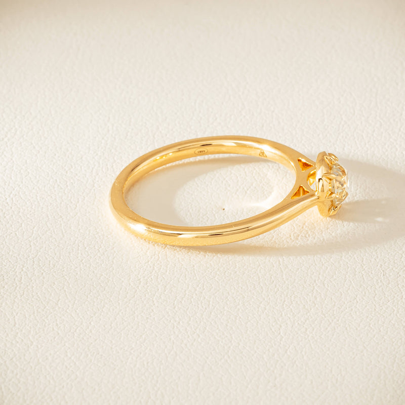 18ct Yellow Gold .50ct Reclaimed Old-Cut Diamond Dawn Ring - Ring - Walker & Hall