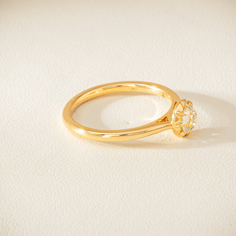 18ct Yellow Gold .50ct Reclaimed Old-Cut Diamond Dawn Ring - Ring - Walker & Hall