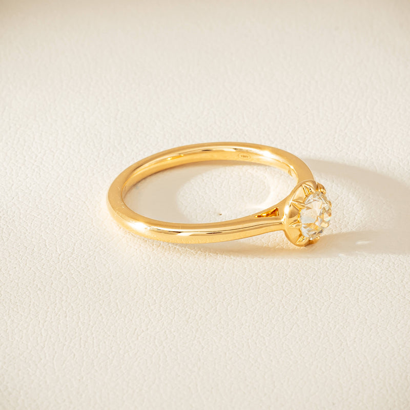 18ct Yellow Gold .50ct Reclaimed Old-Cut Diamond Dawn Ring - Ring - Walker & Hall