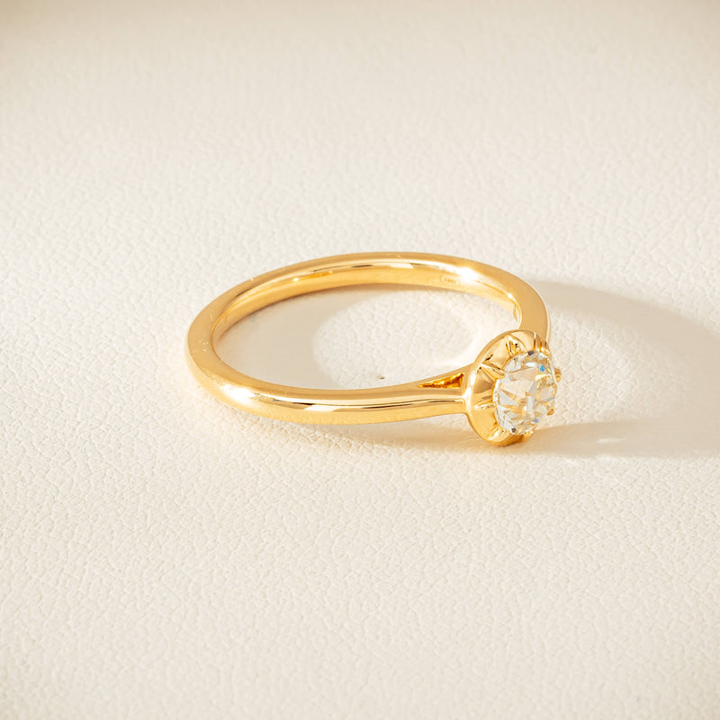 18ct Yellow Gold .50ct Reclaimed Old-Cut Diamond Dawn Ring - Ring - Walker & Hall