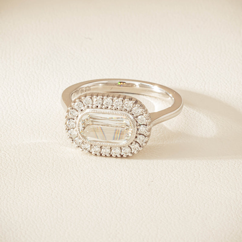 18ct White Gold 1.01ct Fancy-Cut Diamond Daisy Ring - Ring - Walker & Hall