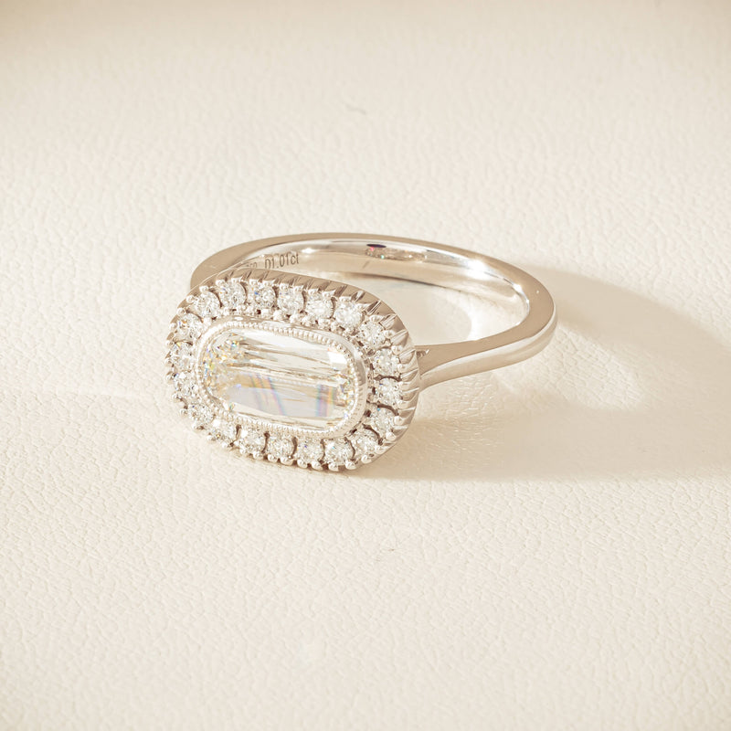 18ct White Gold 1.01ct Fancy-Cut Diamond Daisy Ring - Ring - Walker & Hall