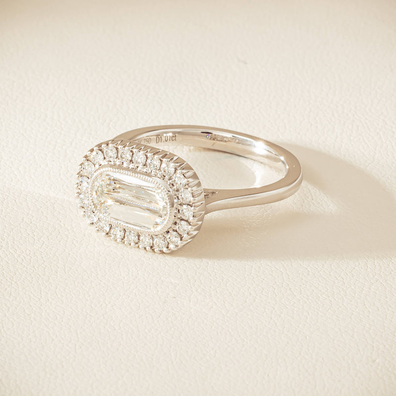 18ct White Gold 1.01ct Fancy-Cut Diamond Daisy Ring - Ring - Walker & Hall