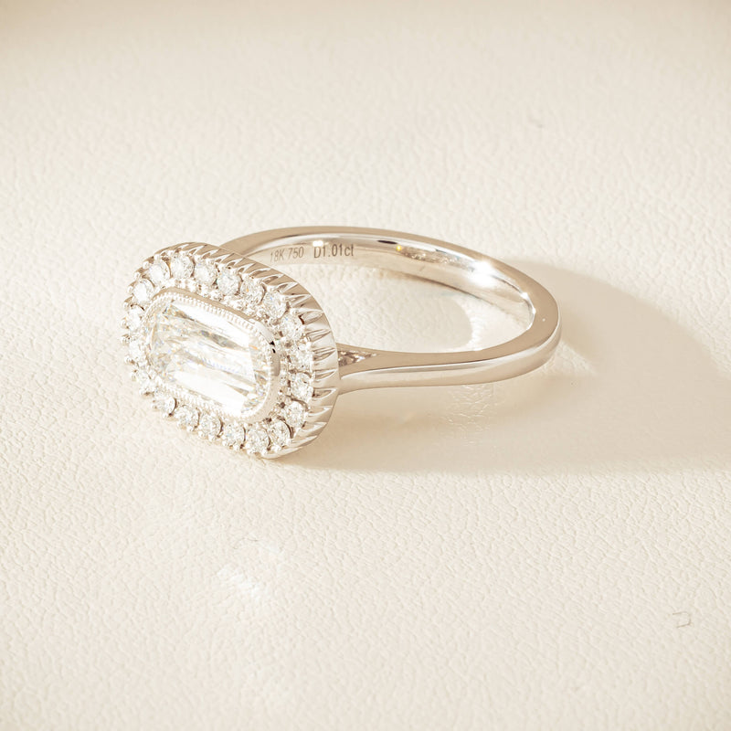 18ct White Gold 1.01ct Fancy-Cut Diamond Daisy Ring - Ring - Walker & Hall