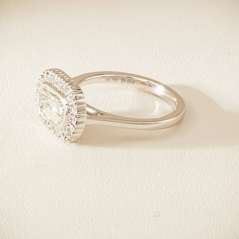 18ct White Gold 1.01ct Fancy-Cut Diamond Daisy Ring - Ring - Walker & Hall