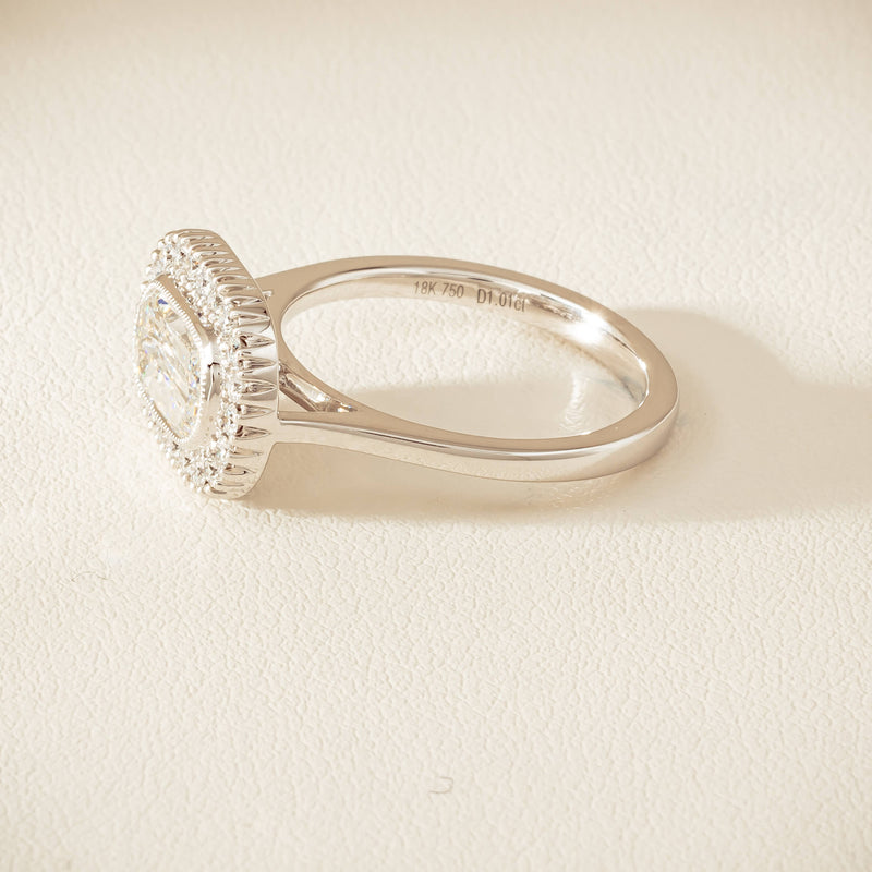 18ct White Gold 1.01ct Fancy-Cut Diamond Daisy Ring - Ring - Walker & Hall