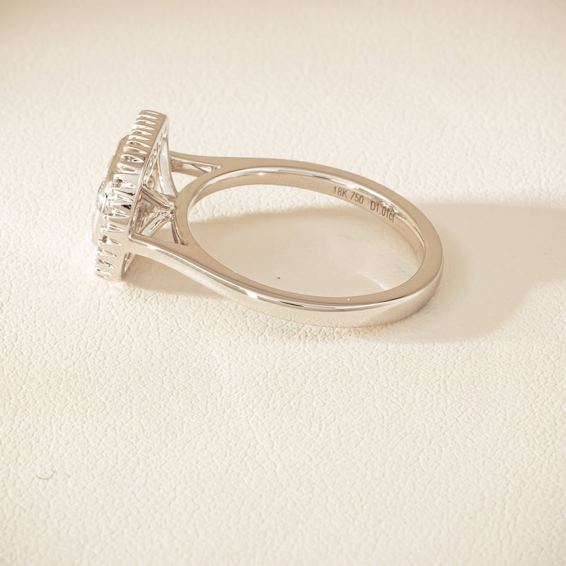 18ct White Gold 1.01ct Fancy-Cut Diamond Daisy Ring - Ring - Walker & Hall