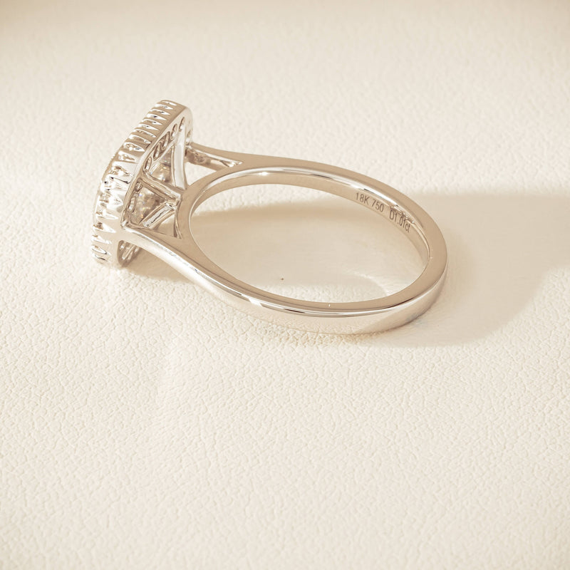 18ct White Gold 1.01ct Fancy-Cut Diamond Daisy Ring - Ring - Walker & Hall