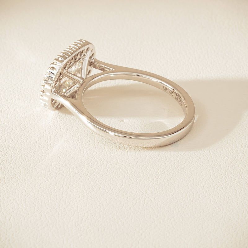 18ct White Gold 1.01ct Fancy-Cut Diamond Daisy Ring - Ring - Walker & Hall