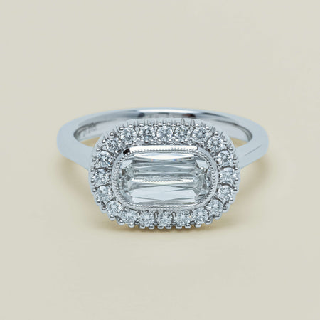 18ct White Gold 1.01ct Fancy-Cut Diamond Daisy Ring - Ring - Walker & Hall