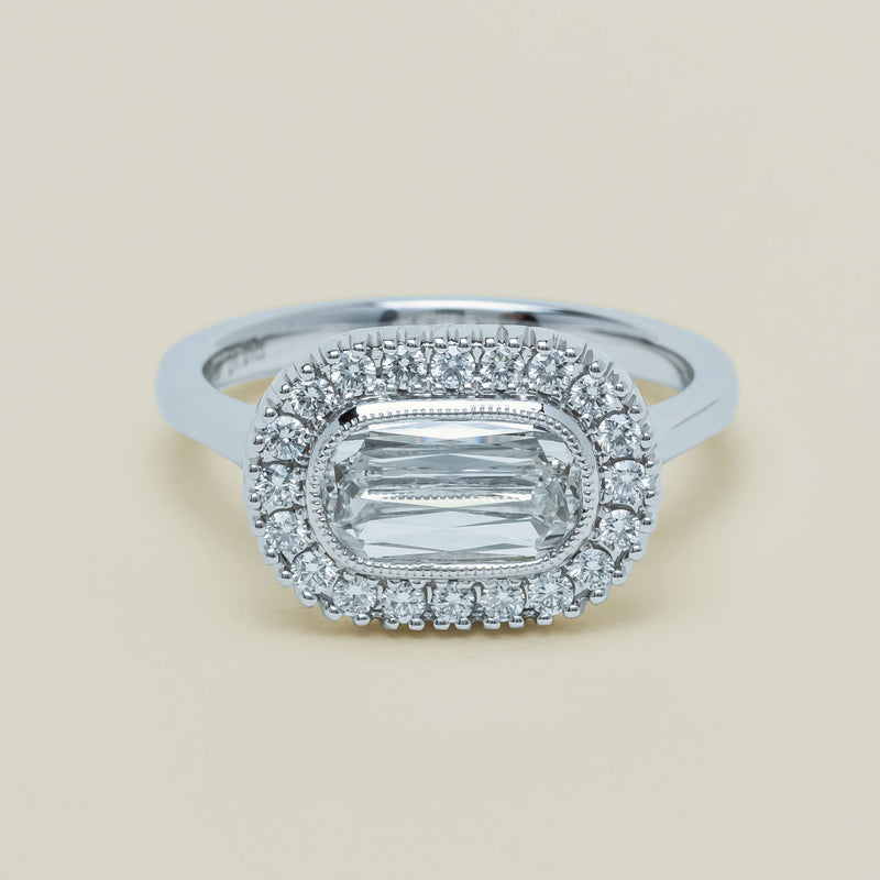 18ct White Gold 1.01ct Fancy-Cut Diamond Daisy Ring - Ring - Walker & Hall