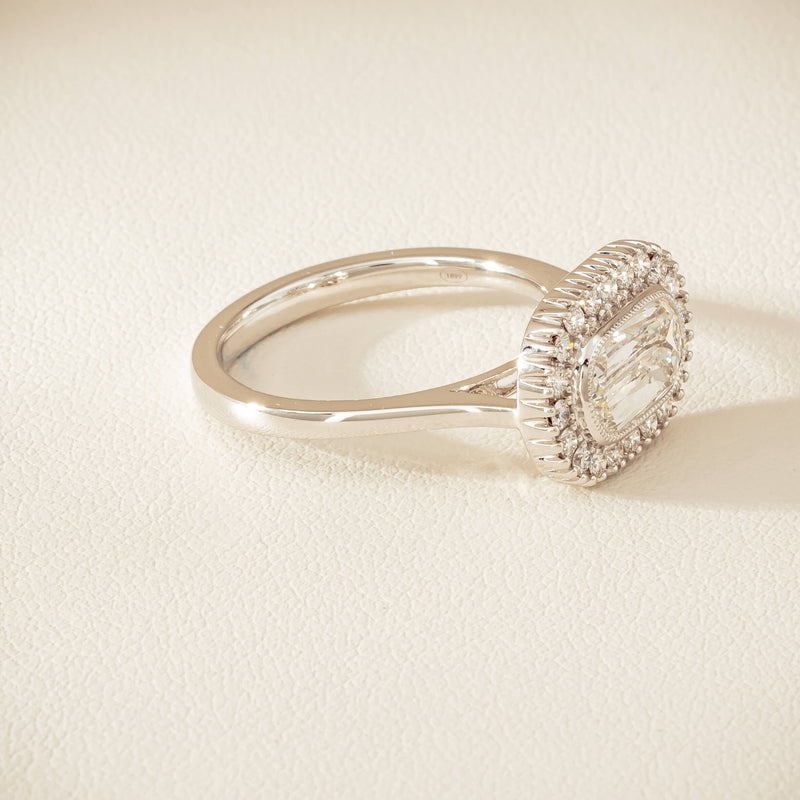 18ct White Gold 1.01ct Fancy-Cut Diamond Daisy Ring - Ring - Walker & Hall