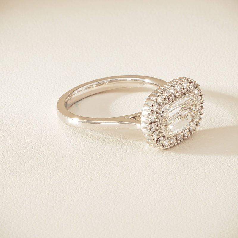 18ct White Gold 1.01ct Fancy-Cut Diamond Daisy Ring - Ring - Walker & Hall