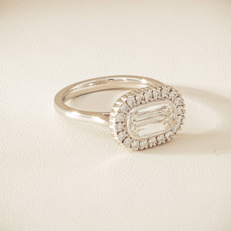 18ct White Gold 1.01ct Fancy-Cut Diamond Daisy Ring - Ring - Walker & Hall