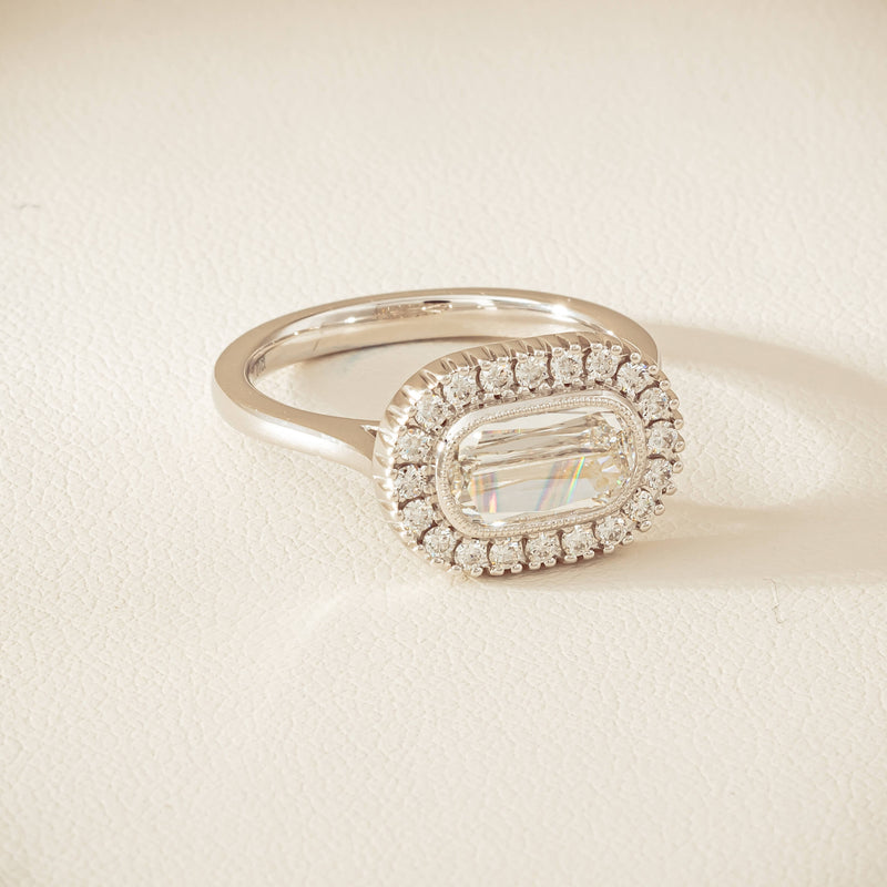 18ct White Gold 1.01ct Fancy-Cut Diamond Daisy Ring - Ring - Walker & Hall