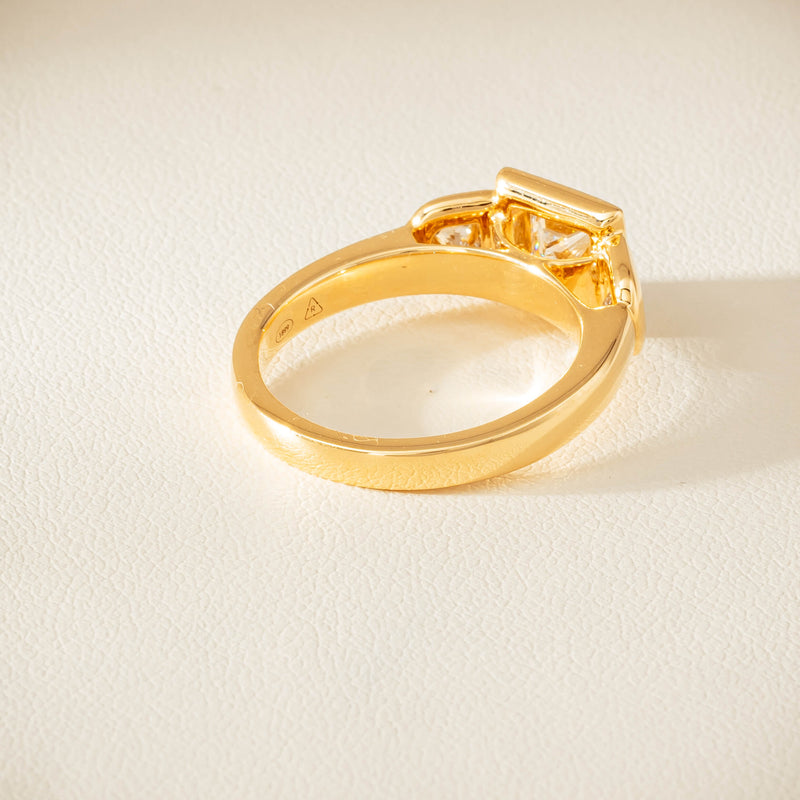 18ct Yellow Gold 1.04ct Reclaimed Princess-Cut Diamond Fusion Ring - Ring - Walker & Hall