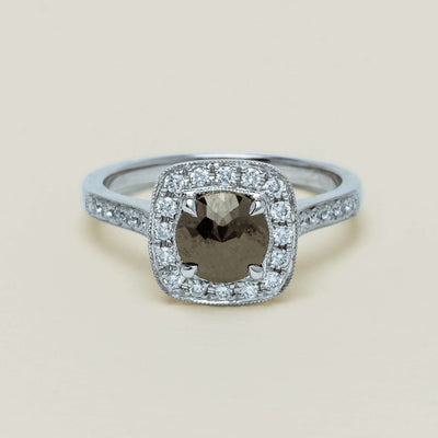18ct White Gold .80ct Black Diamond Aurora Ring - Ring - Walker & Hall