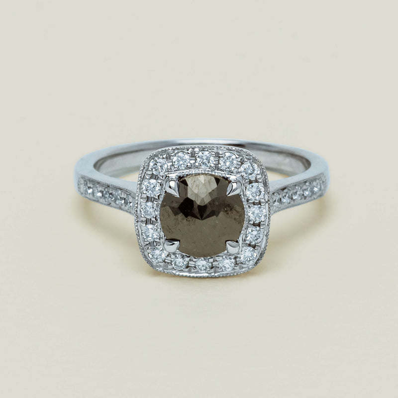 18ct White Gold .80ct Black Diamond Aurora Ring - Ring - Walker & Hall