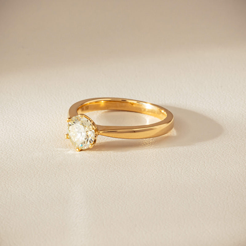 18ct Yellow Gold 1.05ct Reclaimed Fancy Diamond Nova Ring - Ring - Walker & Hall