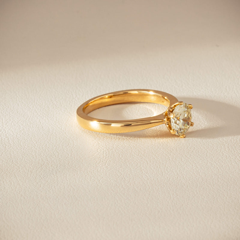 18ct Yellow Gold 1.05ct Reclaimed Fancy Diamond Nova Ring - Ring - Walker & Hall