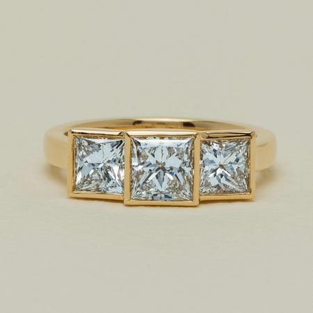 18ct Yellow Gold 2.42ct Reclaimed Princess-Cut Diamond Ring - Ring - Walker & Hall