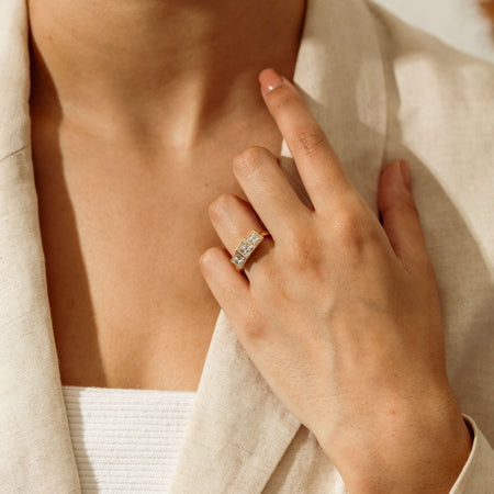 18ct Yellow Gold 2.42ct Reclaimed Princess-Cut Diamond Ring - Ring - Walker & Hall