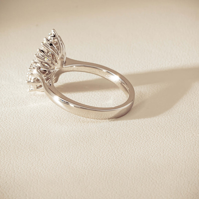 18ct White Gold 1.03ct Pear Cut Reclaimed Diamond Belle Ring - Ring - Walker & Hall