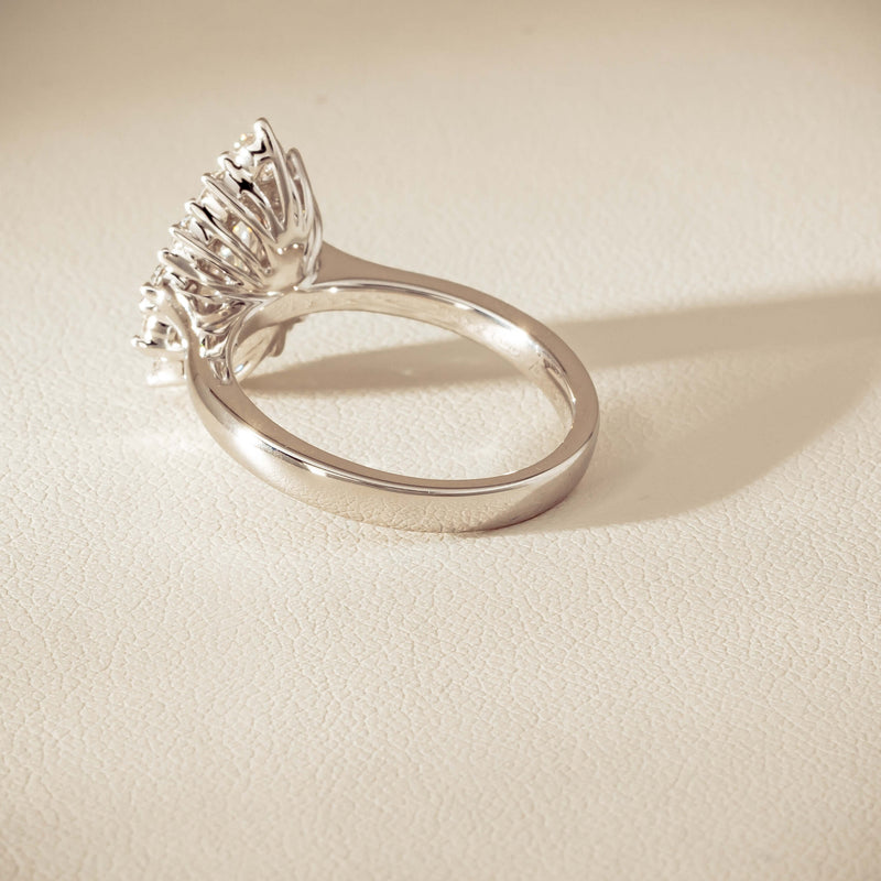 18ct White Gold 1.03ct Pear Cut Reclaimed Diamond Belle Ring - Ring - Walker & Hall