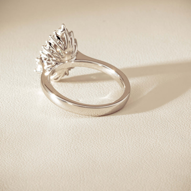 18ct White Gold 1.03ct Pear Cut Reclaimed Diamond Belle Ring - Ring - Walker & Hall