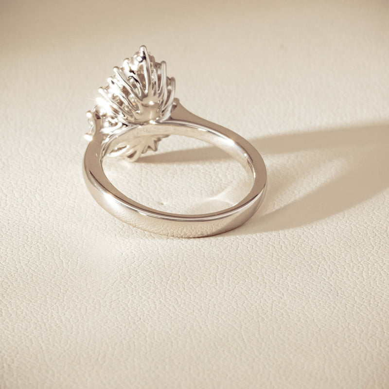 18ct White Gold 1.03ct Pear Cut Reclaimed Diamond Belle Ring - Ring - Walker & Hall