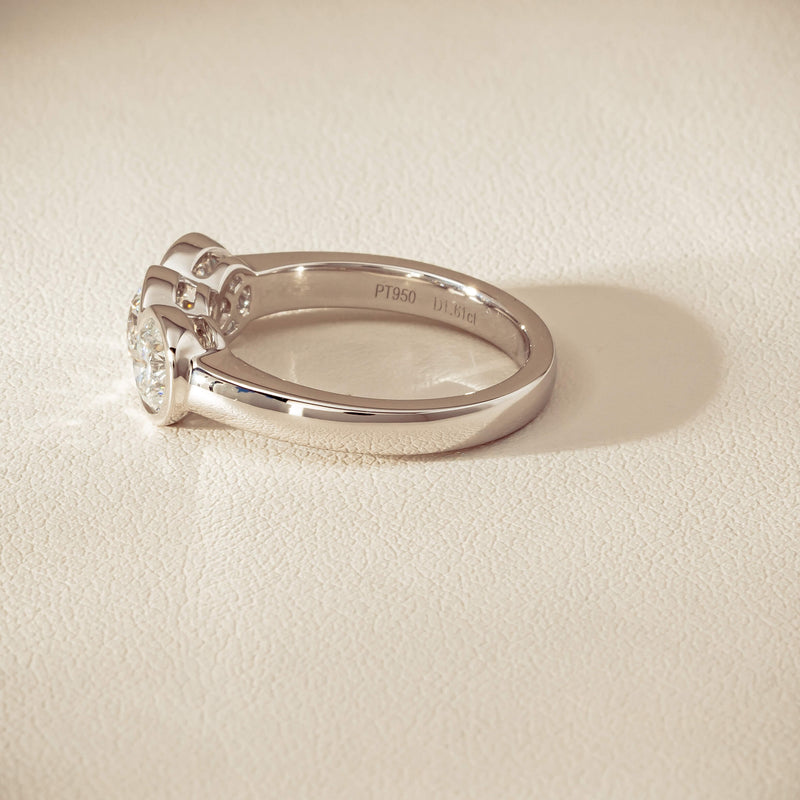 Platinum 1.61ct Reclaimed Diamond Three-Stone Natalia Ring - Ring - Walker & Hall