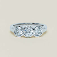 Platinum 1.61ct Reclaimed Diamond Three-Stone Natalia Ring - Ring - Walker & Hall