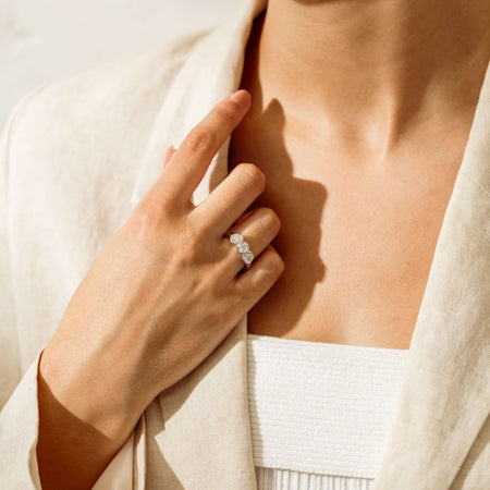 Platinum 1.61ct Reclaimed Diamond Three-Stone Natalia Ring - Ring - Walker & Hall