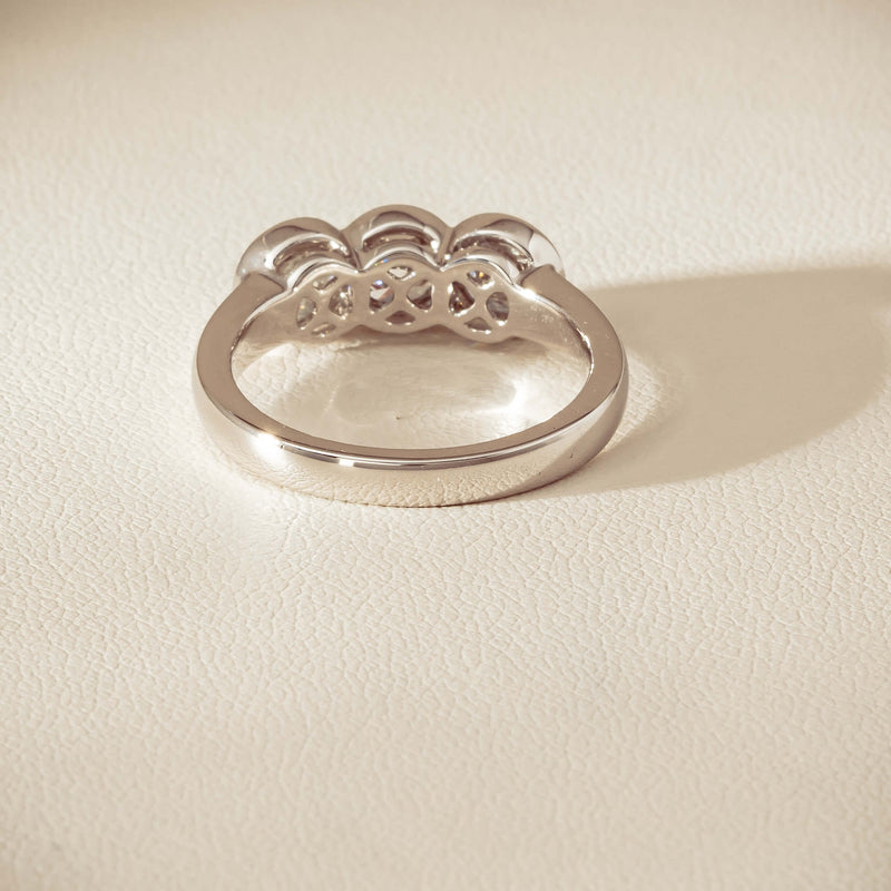 Platinum 1.61ct Reclaimed Diamond Three-Stone Natalia Ring - Ring - Walker & Hall