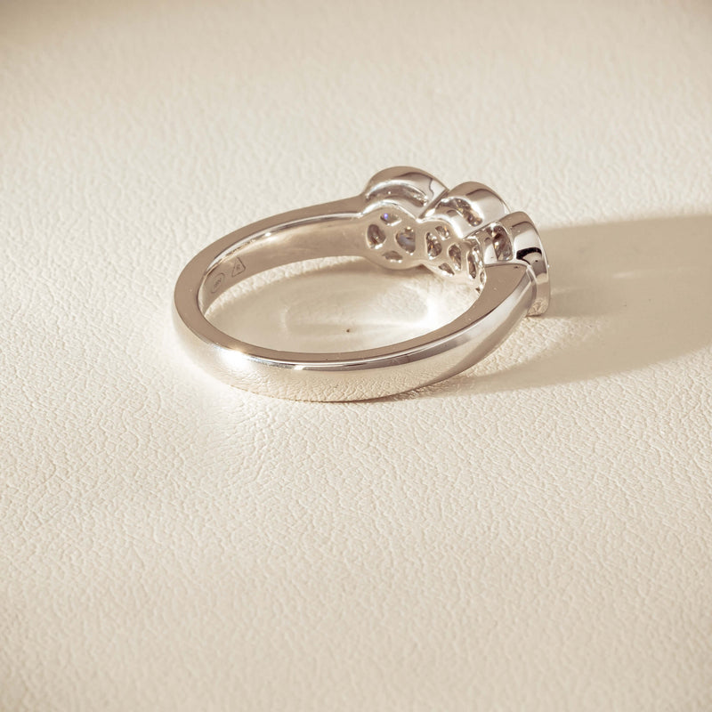 Platinum 1.61ct Reclaimed Diamond Three-Stone Natalia Ring - Ring - Walker & Hall