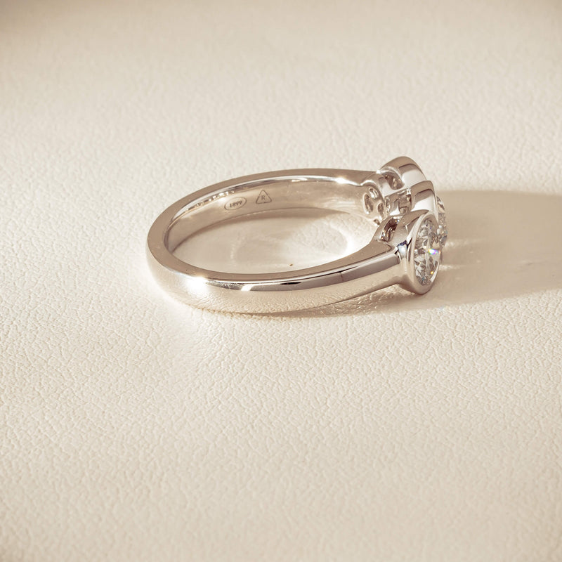 Platinum 1.61ct Reclaimed Diamond Three-Stone Natalia Ring - Ring - Walker & Hall