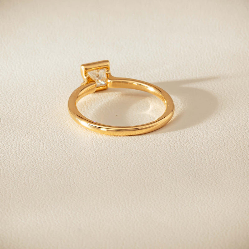 18ct Yellow Gold .62ct Reclaimed Princess-Cut Diamond Elle Ring - Ring - Walker & Hall