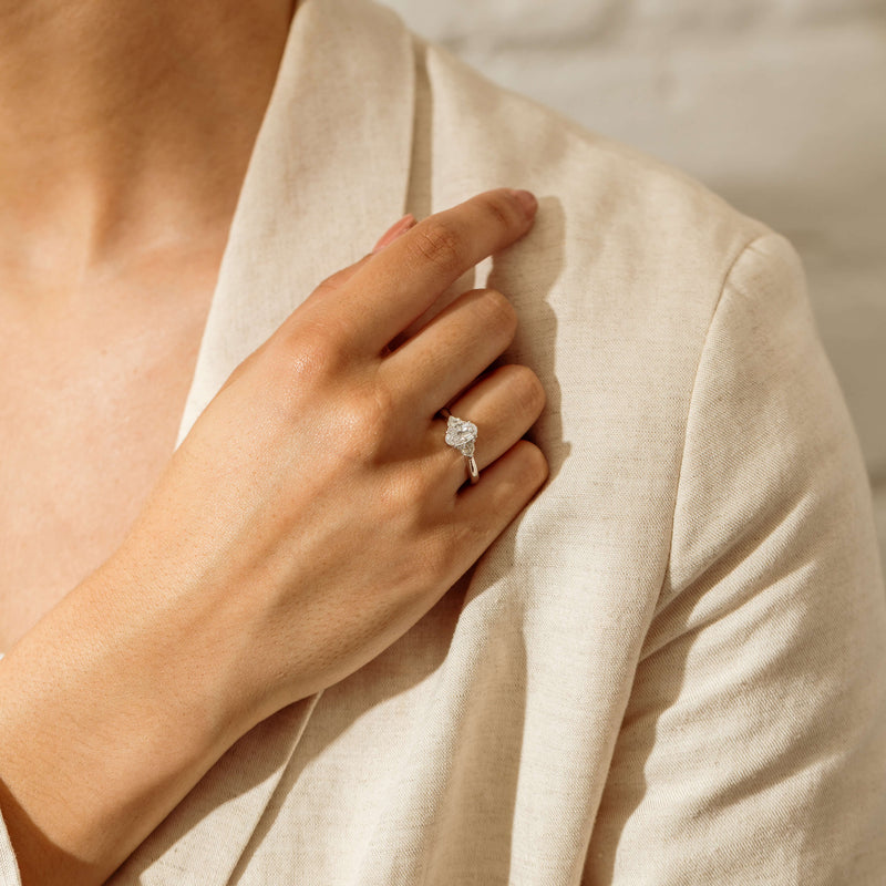 18ct White Gold 1.01ct Oval-Cut Diamond Ring - Ring - Walker & Hall