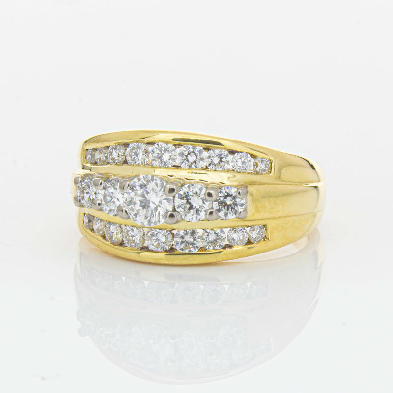 Deja Vu 18ct Yellow Gold 1.07ct Diamond Cluster Ring - Ring - Walker & Hall