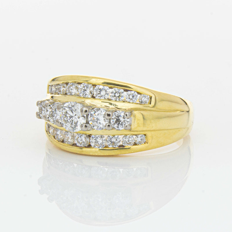 Deja Vu 18ct Yellow Gold 1.07ct Diamond Cluster Ring - Ring - Walker & Hall
