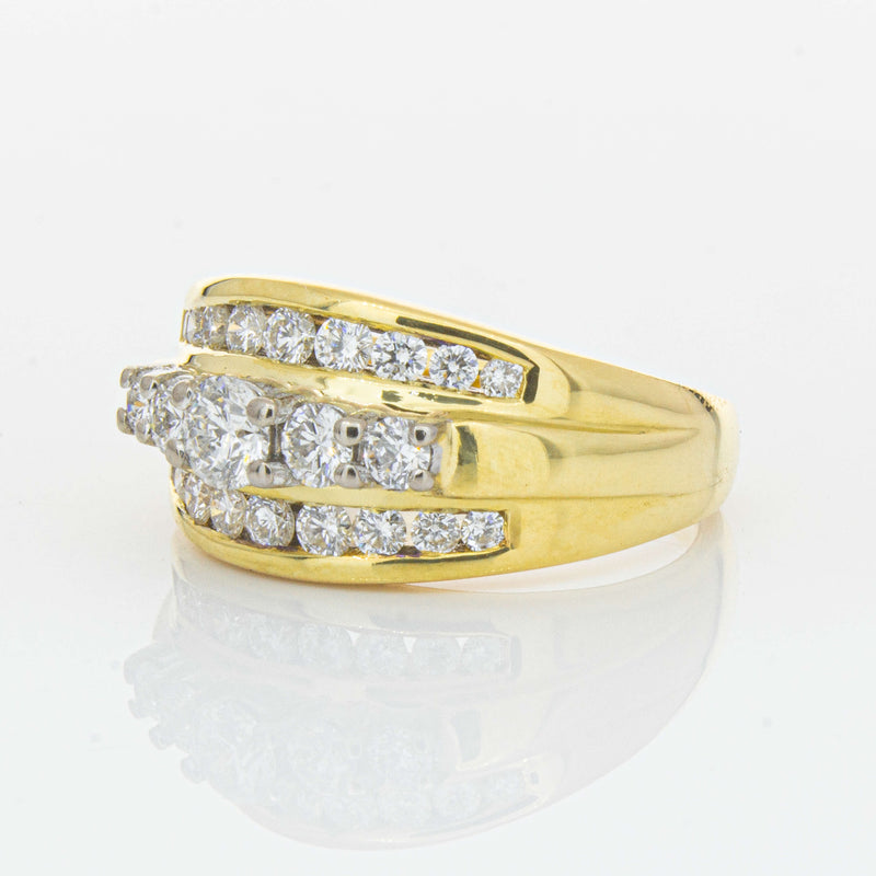Deja Vu 18ct Yellow Gold 1.07ct Diamond Cluster Ring - Ring - Walker & Hall