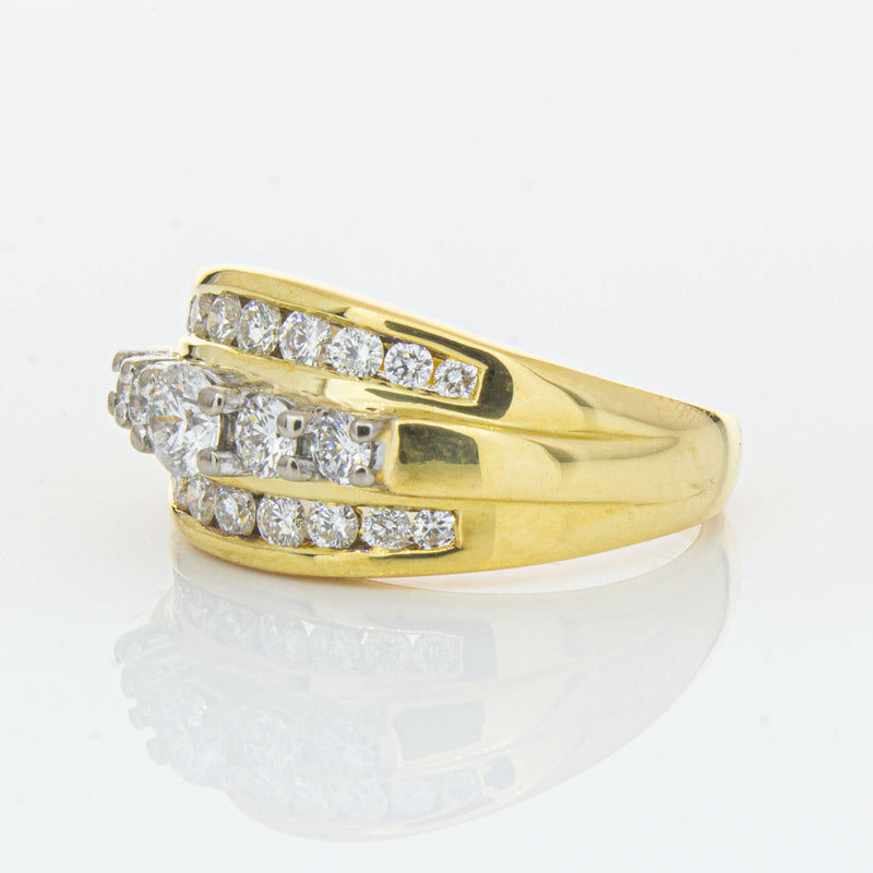 Deja Vu 18ct Yellow Gold 1.07ct Diamond Cluster Ring - Ring - Walker & Hall