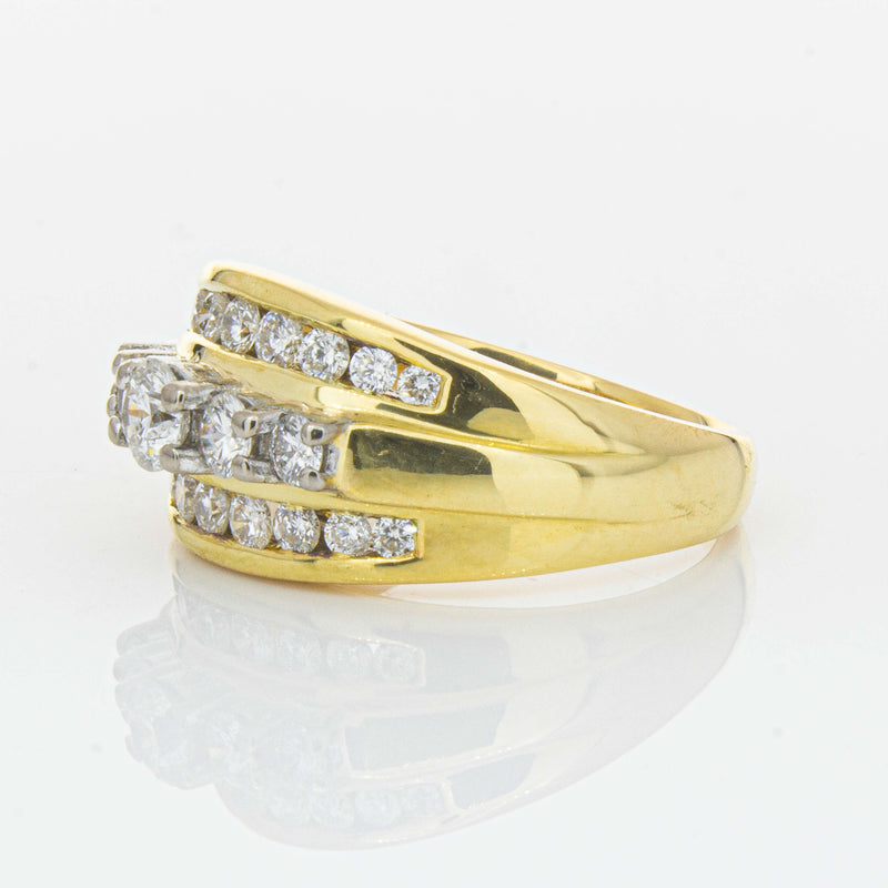 Deja Vu 18ct Yellow Gold 1.07ct Diamond Cluster Ring - Ring - Walker & Hall