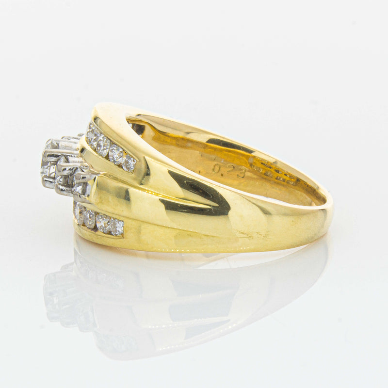 Deja Vu 18ct Yellow Gold 1.07ct Diamond Cluster Ring - Ring - Walker & Hall