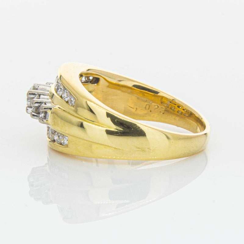 Deja Vu 18ct Yellow Gold 1.07ct Diamond Cluster Ring - Ring - Walker & Hall