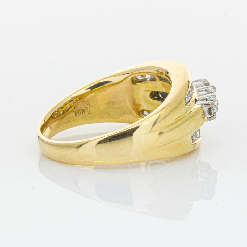 Deja Vu 18ct Yellow Gold 1.07ct Diamond Cluster Ring - Ring - Walker & Hall