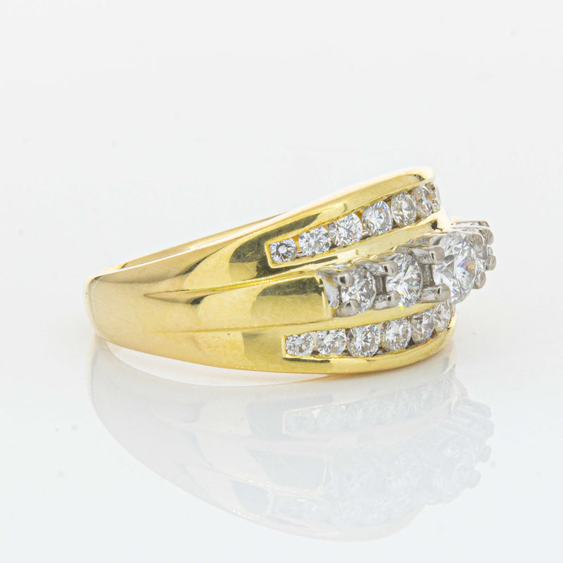 Deja Vu 18ct Yellow Gold 1.07ct Diamond Cluster Ring - Ring - Walker & Hall